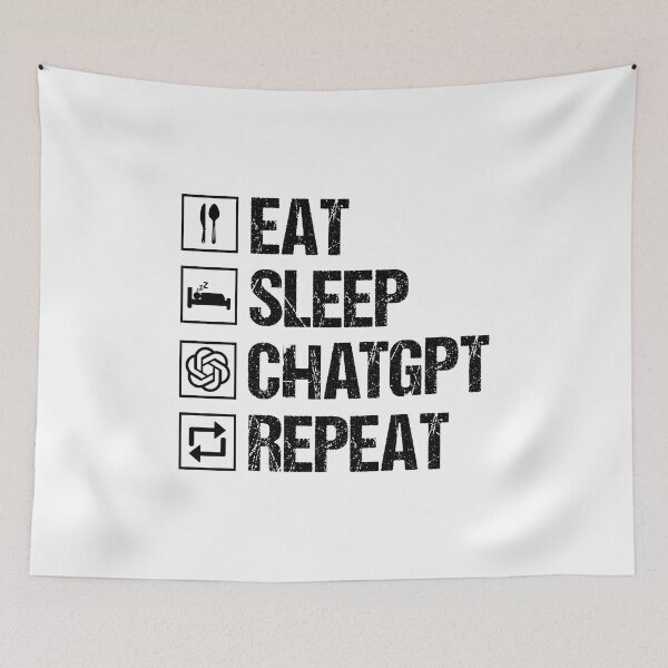 Item preview, Eat Sleep ChatGPT Repeat designed and sold by NissoufShop.