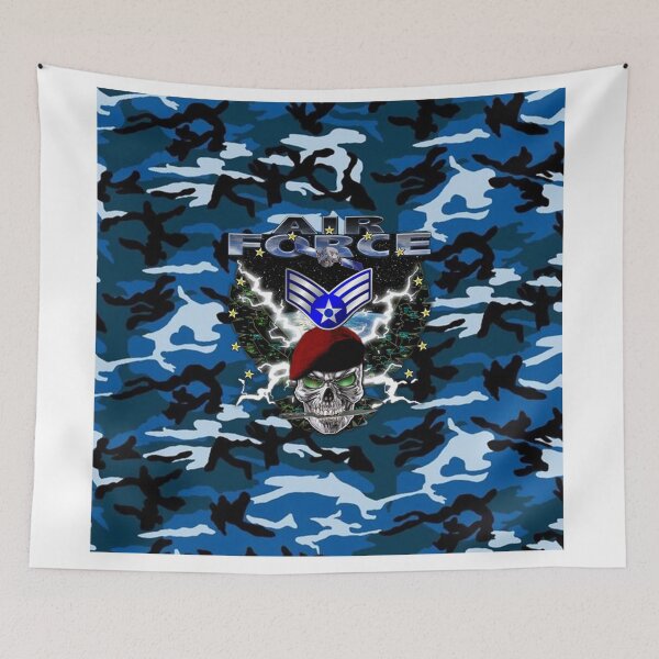 Item preview, Air Force Skull Blue Camo designed and sold by TeamBride.