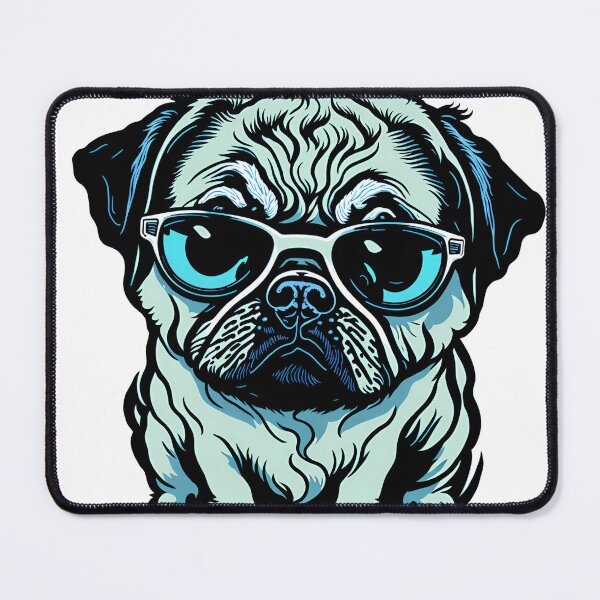 Item preview, Cute Pug Puppy Wearing Sunglasses designed and sold by ArtsyWishesShop.