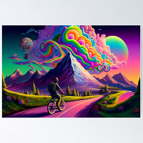Item preview, Hofmann's LSD Swiss Mountain Psychedelic Bicycle Ride designed and sold by ga-arts.