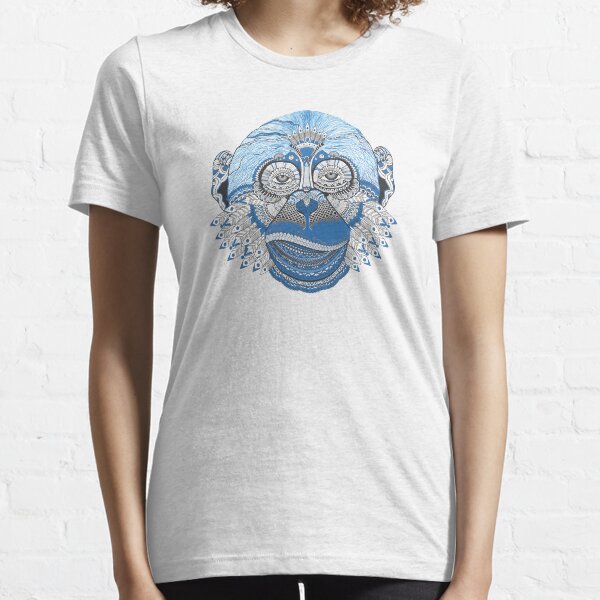 Fancy Blue Tribal Monkey Essential T-Shirt