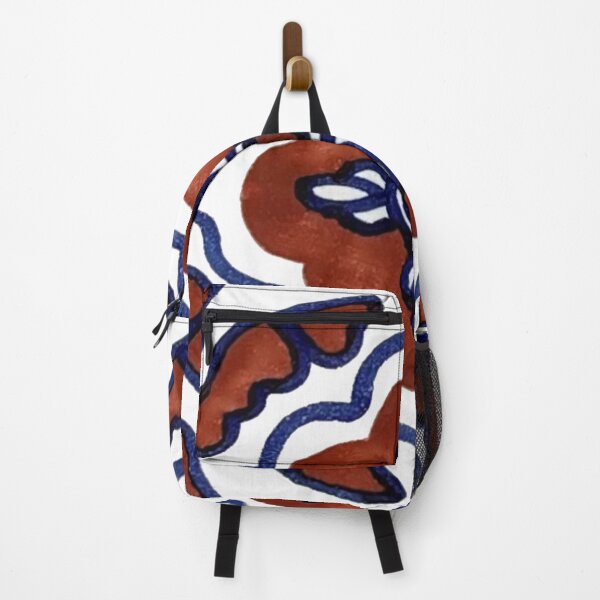 Item preview, Burnt Red and Blue Tile designed and sold by Reynareyna.