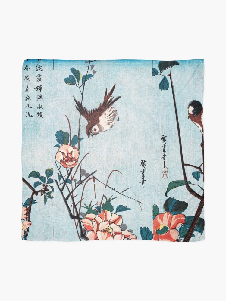 女性の肖像画 平和の祈り パステル画 hagemaruの真作 Japanese Birds and Flowers by Utagawa Hiroshige (1833