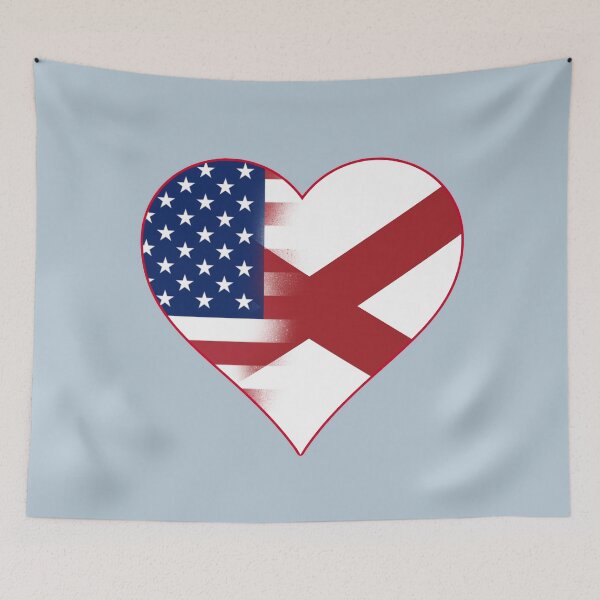 Item preview, State of Alabama Flag and American Flag Fusion Design designed and sold by Gsallicat.