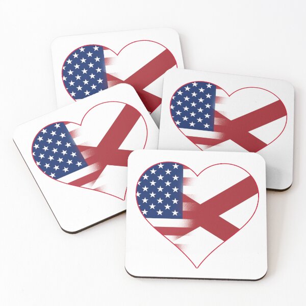 Item preview, State of Alabama Flag and American Flag Fusion Design designed and sold by Gsallicat.