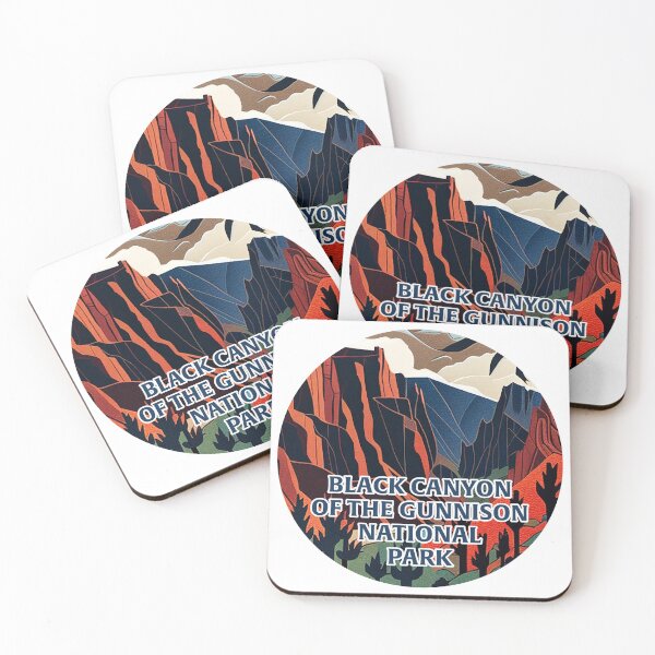 Item preview, Black Canyon of the Gunnison National Park Scandinavian Folk Art Style Circle designed and sold by PikoApparel.