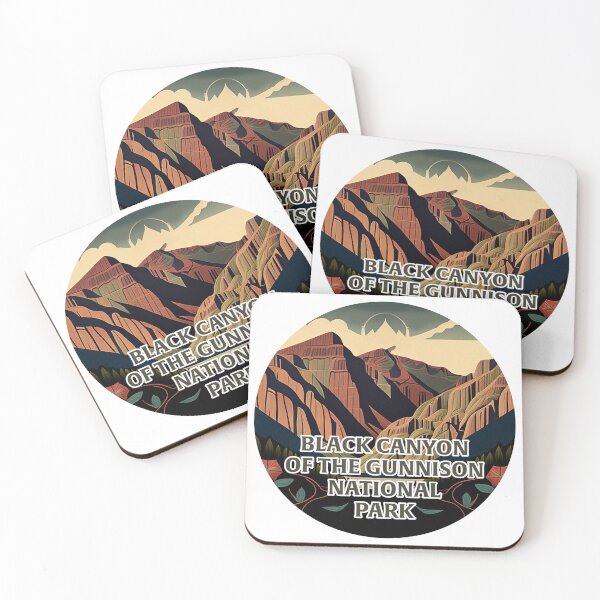 Item preview, Black Canyon of the Gunnison National Park Scandinavian Folk Art Style Circle designed and sold by PikoApparel.