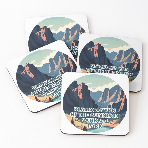 Item preview, Black Canyon of the Gunnison National Park Scandinavian Folk Art Style Circle designed and sold by PikoApparel.