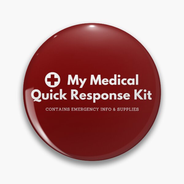 Item preview, My Medical Quick Response Kit Red Scarlet Crimson Bright Bold Emergency Bag Pouch Diabetes Epilepsy Migraine POTS EDS designed and sold by InterpreTees.