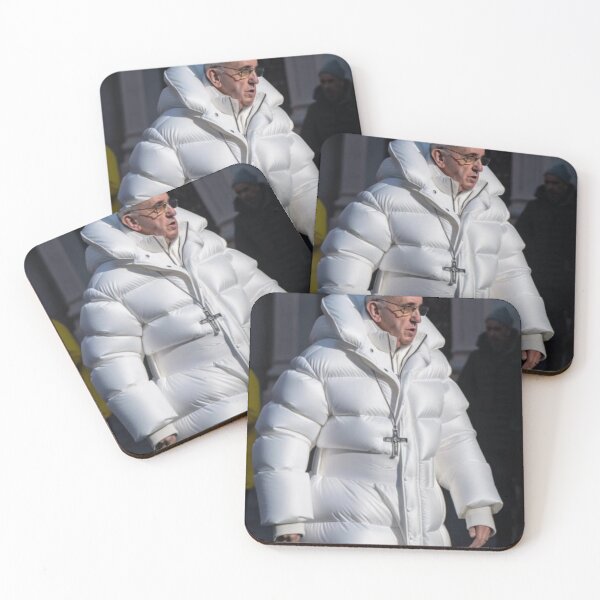 Artikelvorschau, Twitter-Meme Papst Franziskus in weißer Daunenjacke DRIP entworfen und verkauft von MXTHLdesigns.