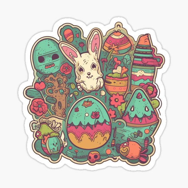 Item preview, Adorable Spooky Easter Sticker Series 4 designed and sold by Fluff By Design.