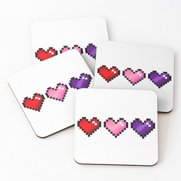 Item preview, Tri color pixel hearts designed and sold by Kawaii-Crafts.