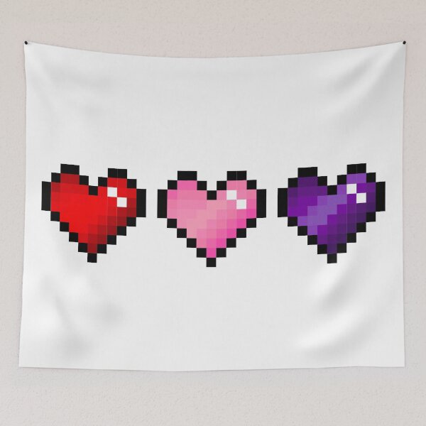 Item preview, Tri color pixel hearts designed and sold by Kawaii-Crafts.