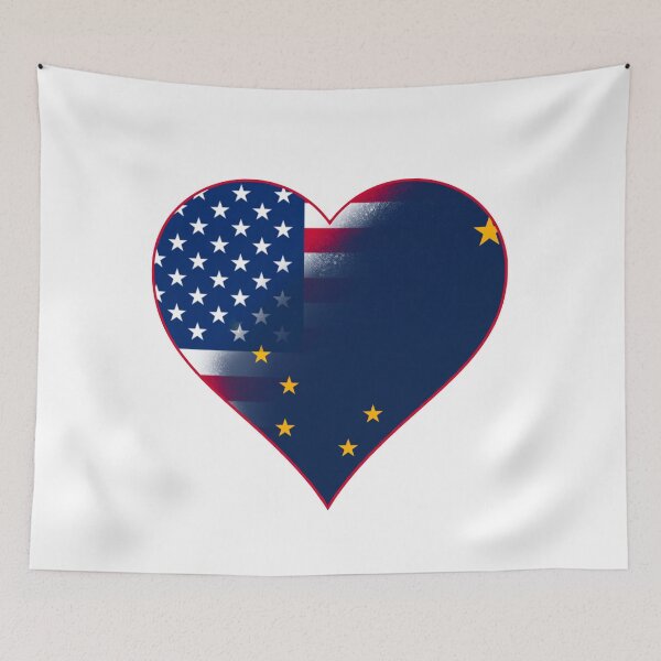 Item preview, State of Alaska Flag and American Flag Fusion Design designed and sold by Gsallicat.