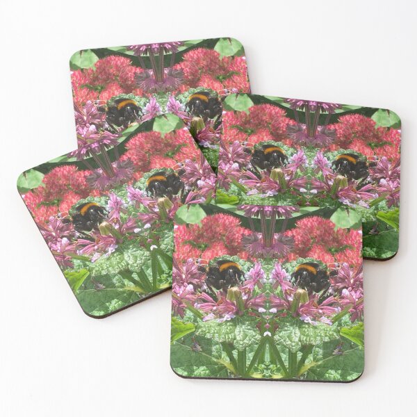 Item preview, Autumn Bumblebees Soar over Showy Stonecrop designed and sold by RoseAromas.