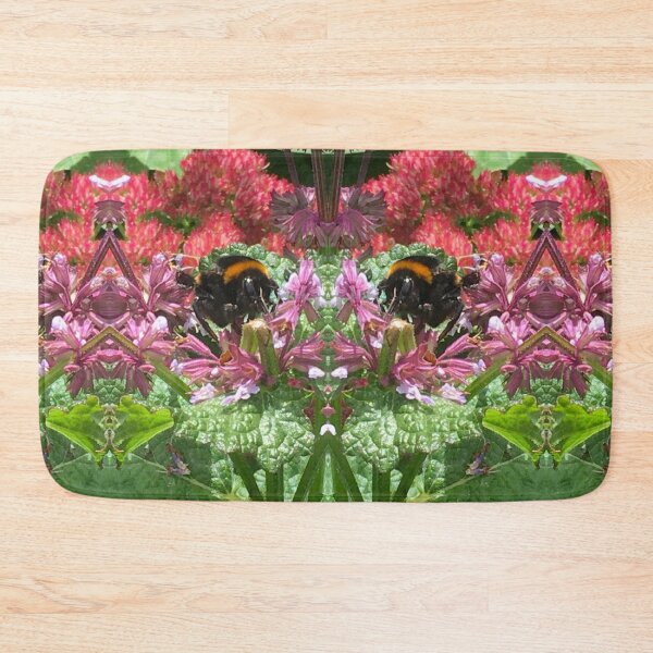 Item preview, Autumn Bumblebees Soar over Showy Stonecrop designed and sold by RoseAromas.