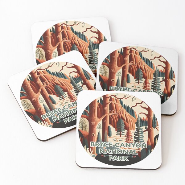 Item preview, Bryce Canyon National Park Scandinavian Folk Art Style Circle designed and sold by PikoApparel.