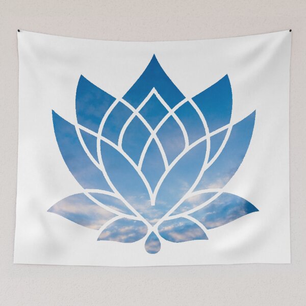 Item preview, blue cloudy sky lotus flower zen state designed and sold by Kashear.