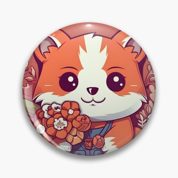 Item preview, Cute Red Panda Holding Flowers designed and sold by WildheartArtCo.
