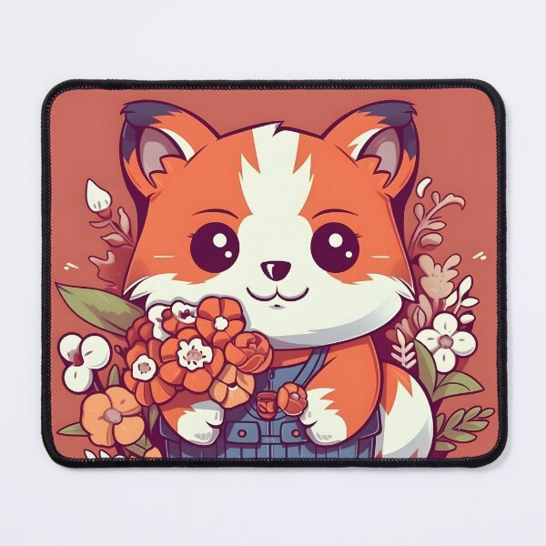 Item preview, Cute Red Panda Holding Flowers designed and sold by WildheartArtCo.