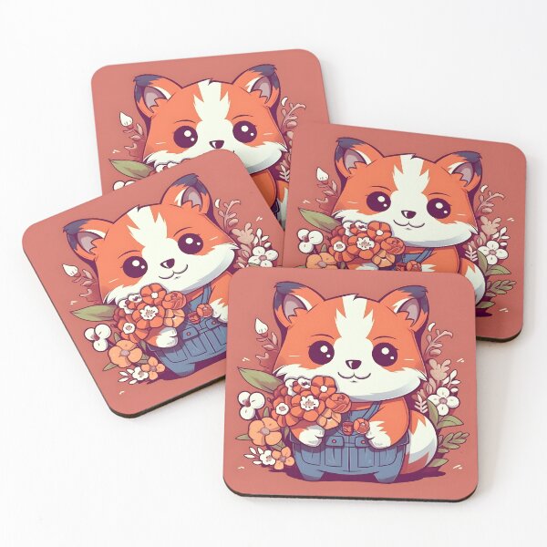 Item preview, Cute Red Panda Holding Flowers designed and sold by WildheartArtCo.
