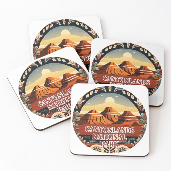 Item preview, Canyonlands National Park Scandinavian Folk Art Style Circle designed and sold by PikoApparel.