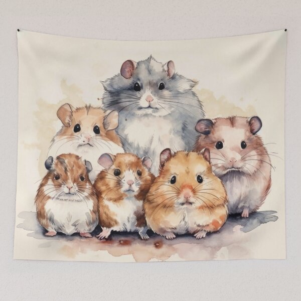 Item preview, Watercolor Wash Hamsters designed and sold by Matt's Artificial Nature.