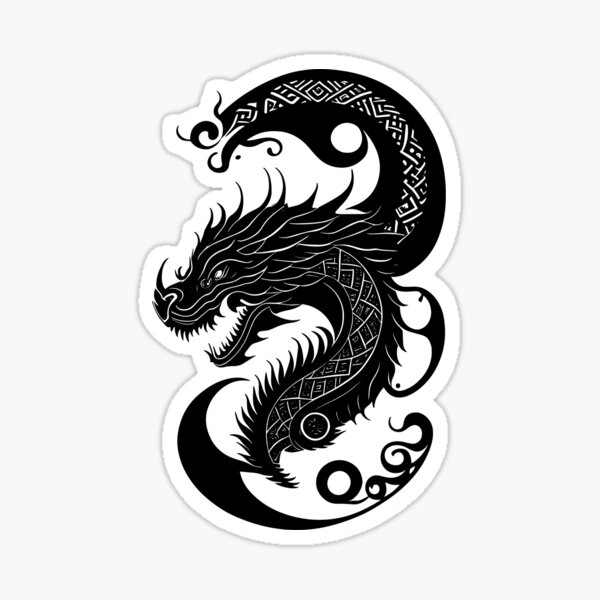 Tribal Dragon Tattoo Design Dragon Sticker Tribal Dragon For Tattoo Stock  Illustration  Download Image Now  iStock