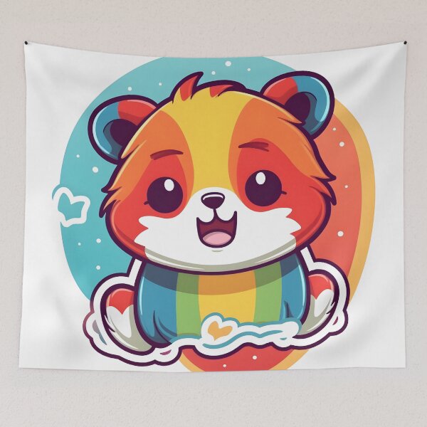 Item preview, Red Panda Rainbow designed and sold by WildheartArtCo.