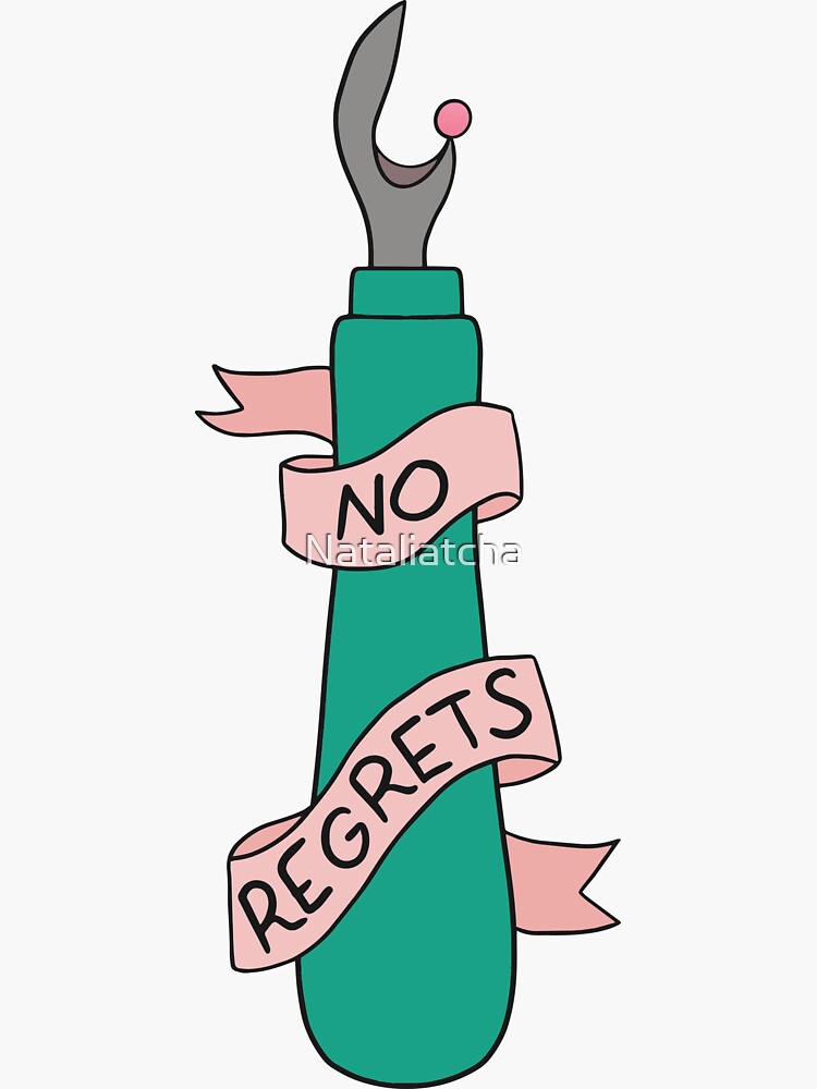 Thumbnail 3 of 3, Sticker, No Regrets Seam Ripper designed and sold by Nataliatcha.