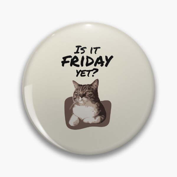 Item preview, Is it friday yet? funny text design with bored cat for office people, working people designed and sold by wondertree.