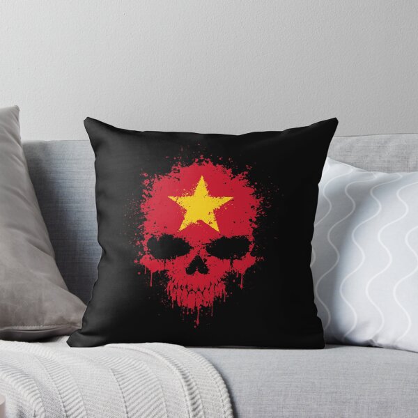 Item preview, Chaotic Vietnamese Flag Splatter Skull designed and sold by JeffBartels.