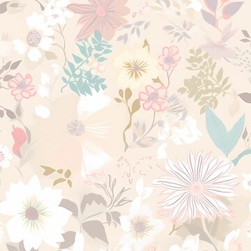 Artwork thumbnail, Light Floral Pattern by neuraldaydreams