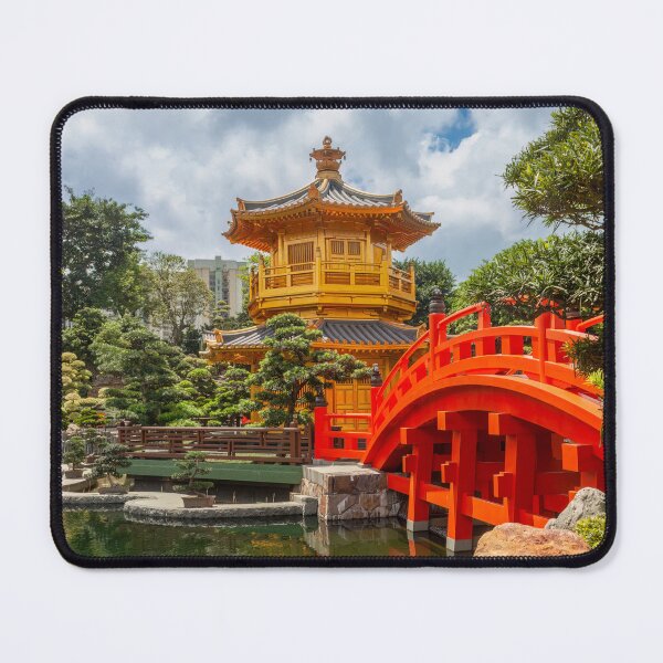 Item preview, Red Bridge and Golden Pagoda, Hong Kong designed and sold by SafariByMarisa.