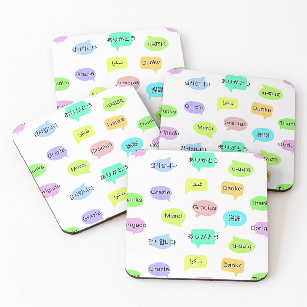 Item preview, “Thanks” in 11 languages ​​for language lover, travelers & shop owner designed and sold by LiberaCaballo.