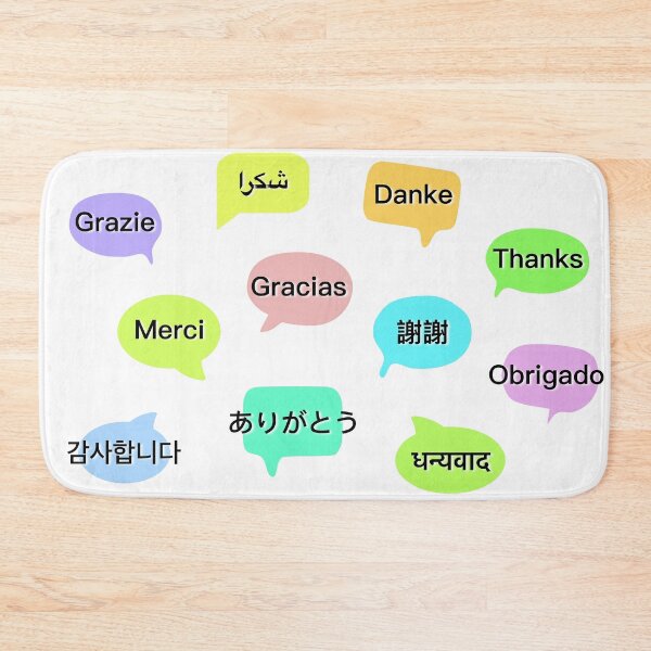 Item preview, “Thanks” in 11 languages ​​for language lover, travelers & shop owner designed and sold by LiberaCaballo.