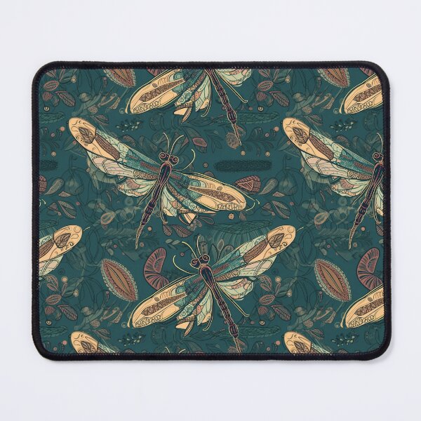 Item preview, Boho Dragonflies, Green Floral Print designed and sold by Richard Montag.