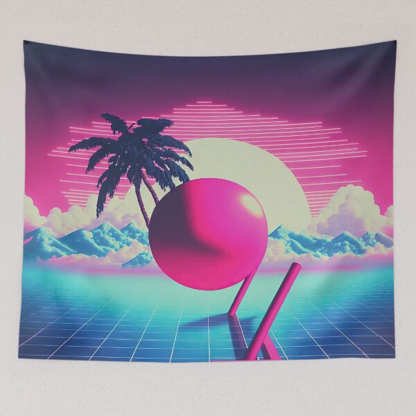 Item preview, Virtual Utopia: A Vaporwave Landscape of Dreams designed and sold by Mullet Monkey.
