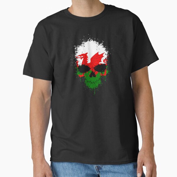 Item preview, Chaotic Welsh Flag Splatter Skull designed and sold by JeffBartels.