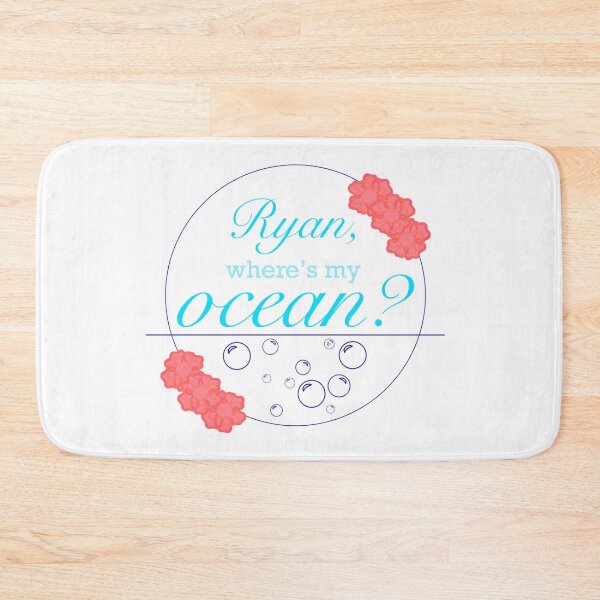 Item preview, “Ryan, where’s my ocean?” Quote with Hawaiian Flowers designed and sold by TeaLimeTwo.