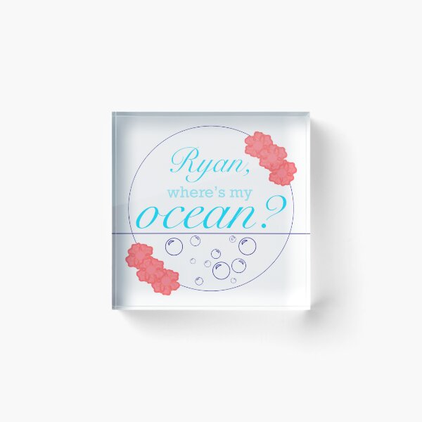 Item preview, “Ryan, where’s my ocean?” Quote with Hawaiian Flowers designed and sold by TeaLimeTwo.