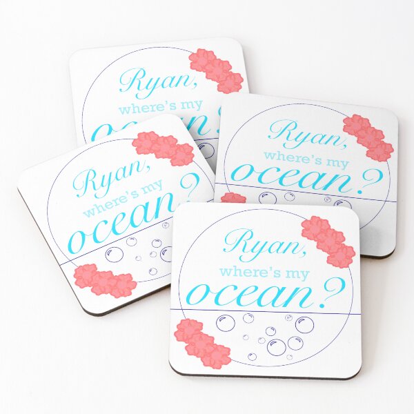 Item preview, “Ryan, where’s my ocean?” Quote with Hawaiian Flowers designed and sold by TeaLimeTwo.