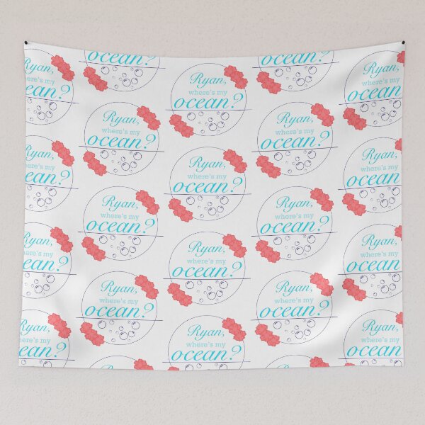 Item preview, “Ryan, where’s my ocean?” Quote with Hawaiian Flowers designed and sold by TeaLimeTwo.