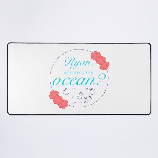 Item preview, “Ryan, where’s my ocean?” Quote with Hawaiian Flowers designed and sold by TeaLimeTwo.