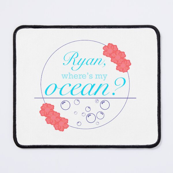 Item preview, “Ryan, where’s my ocean?” Quote with Hawaiian Flowers designed and sold by TeaLimeTwo.