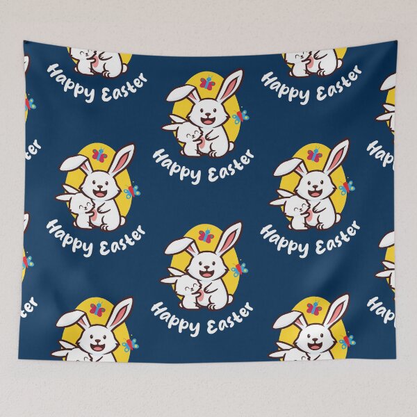 Item preview, Happy Easter Bunny (on dark colors) designed and sold by messy-nessie.