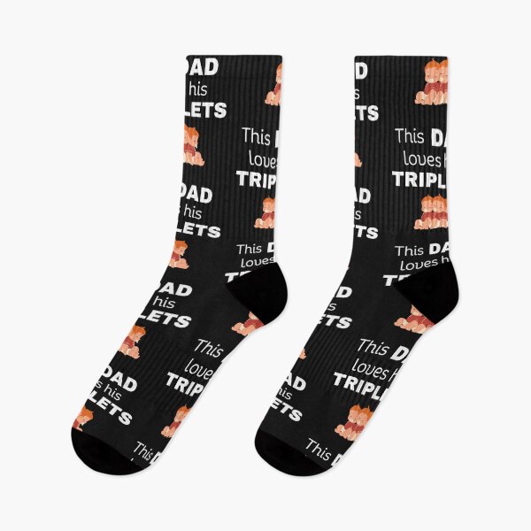 Item preview, This Dad loves his triplets black designed and sold by Lilly Swift.
