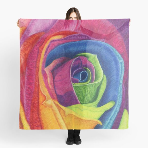 WIDE AWAKE (Rainbow Rose) Scarf