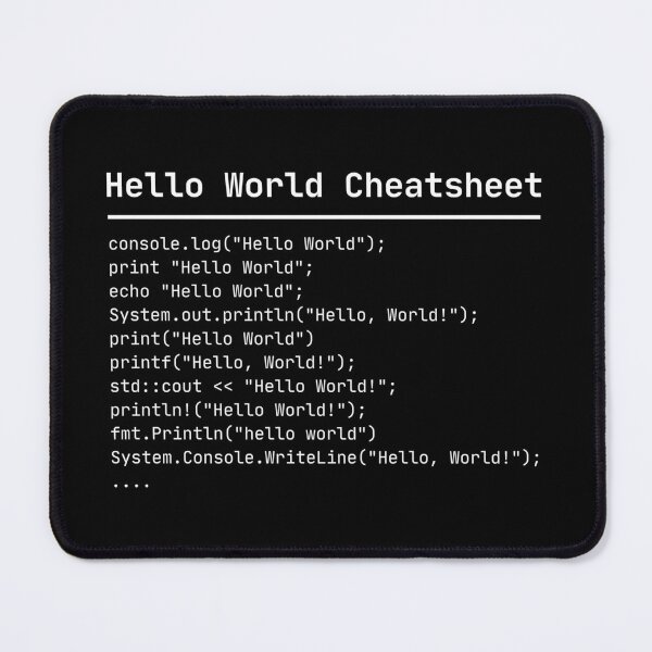 Item preview, Hello World Cheatsheet designed and sold by never2crazy.