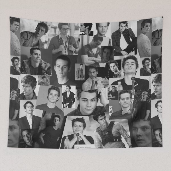 Item preview, Dylan O Brien Abstract Rectangular Collage Pattern - Black and White Version designed and sold by CollageHeaven.